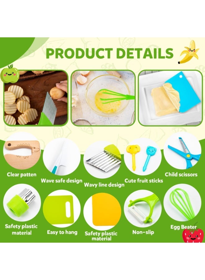Fyliz 32 piece set of children's plastic knives, cutting board, children's early education, no harm to hands, plastic fruit knife - Image 4